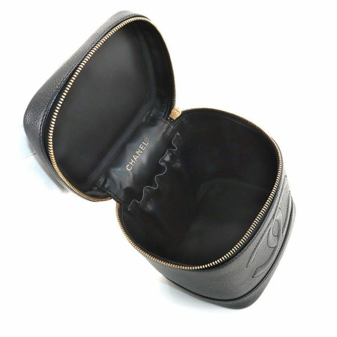 シャネル CHANEL バニティ ハンド バッグ キャビアスキン レザー ブラック A01998 ココマーク ゴールド 金具 ヴィンテージ VLP 90195380