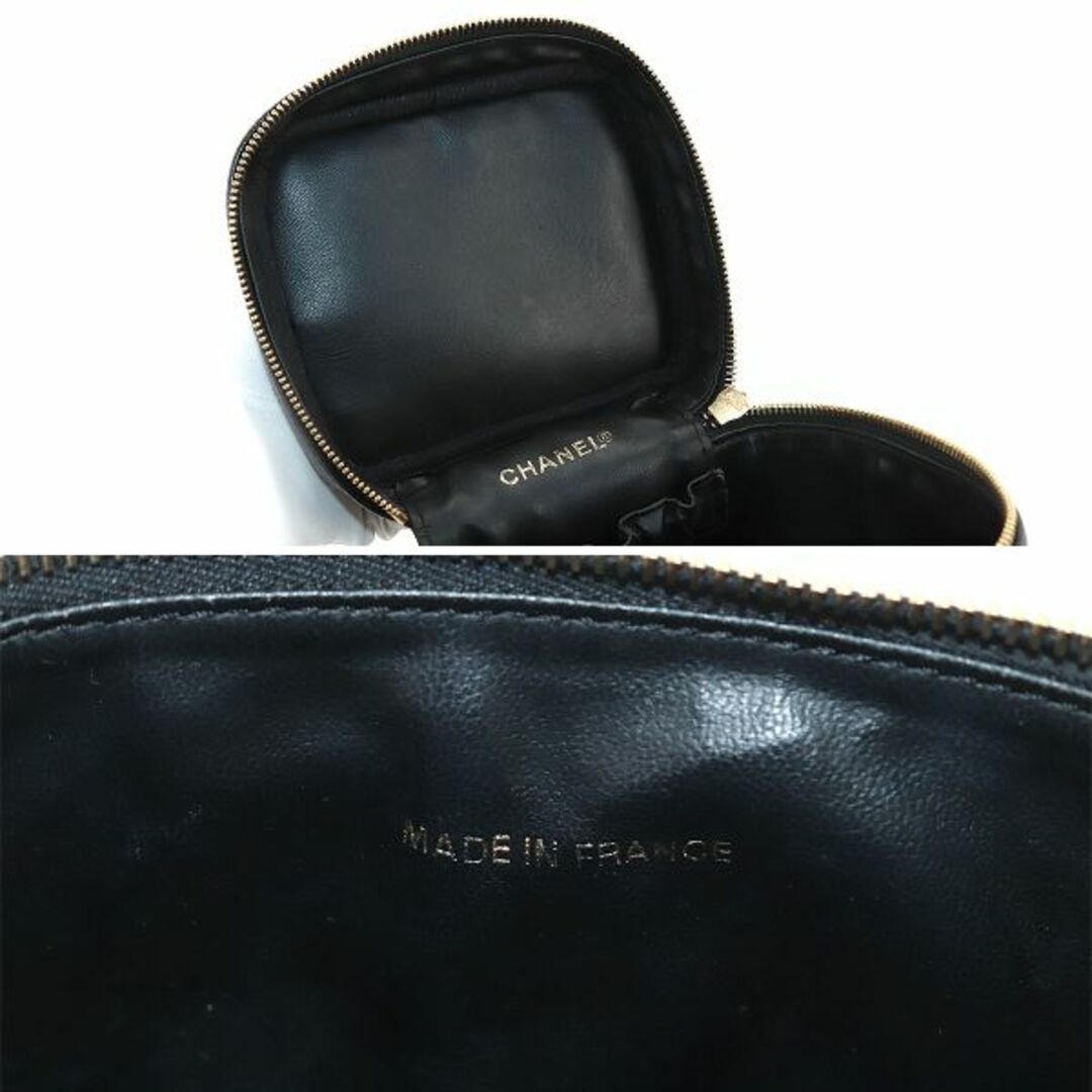 シャネル CHANEL バニティ ハンド バッグ キャビアスキン レザー ブラック A01998 ココマーク ゴールド 金具 ヴィンテージ VLP 90195380