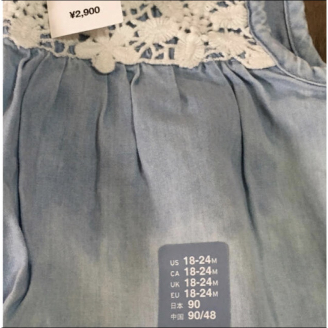 GAP(ギャップ)の新品 GAP ワンピース ノースリーブ 90 キッズ/ベビー/マタニティのキッズ服女の子用(90cm~)(ワンピース)の商品写真