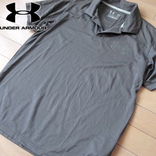 アンダーアーマー(UNDER ARMOUR)の美品 M アンダーアーマー メンズ 半袖ポロシャツ グレー(ポロシャツ)