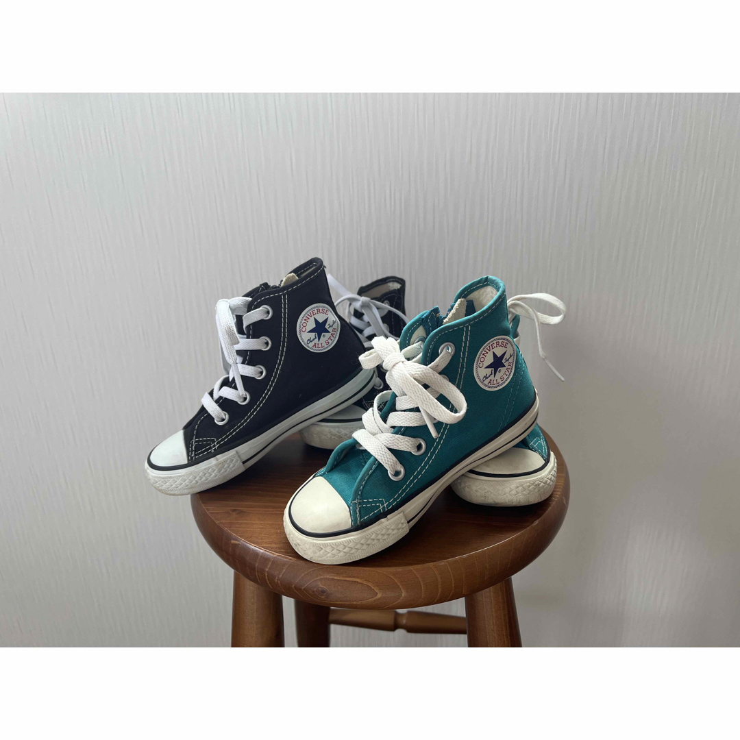 CONVERSE(コンバース)のconverse 16cm 黒緑SET キッズ/ベビー/マタニティのキッズ靴/シューズ(15cm~)(スニーカー)の商品写真