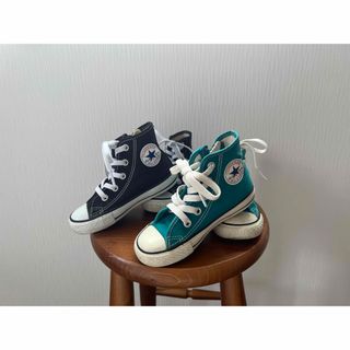 コンバース(CONVERSE)のconverse 16cm 黒緑SET(スニーカー)