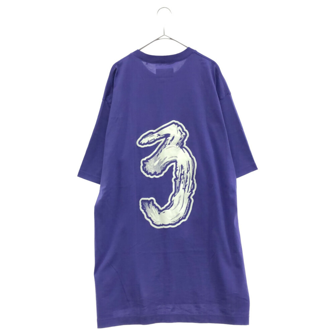 54センチ袖丈Y-3 ワイスリー LOGO PRINT CREW NECK TEE ロゴプリント クルーネック 半袖Tシャツ カットソー パープル