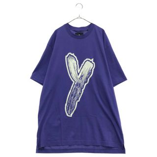 54センチ袖丈Y-3 ワイスリー LOGO PRINT CREW NECK TEE ロゴプリント クルーネック 半袖Tシャツ カットソー パープル