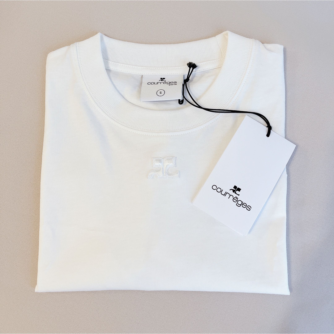 Courreges(クレージュ)の人気 COURREGES クロップド コットン Tシャツ レディースのトップス(Tシャツ(半袖/袖なし))の商品写真