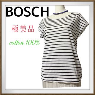 ボッシュ(BOSCH)の極美品　BOSCH ボーダー　ノースリーブ　カットソー　綿 100% Tシャツ(Tシャツ(半袖/袖なし))