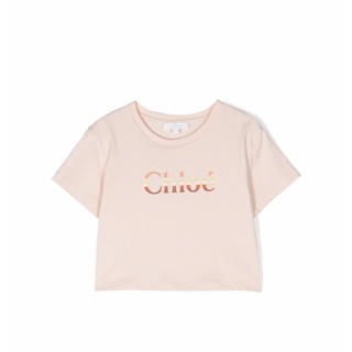 クロエ バックリボン 刺繍 半袖 Tシャツ XS ピンク Chloe ポケット付き ロゴ レディース   【230714】 メール便可