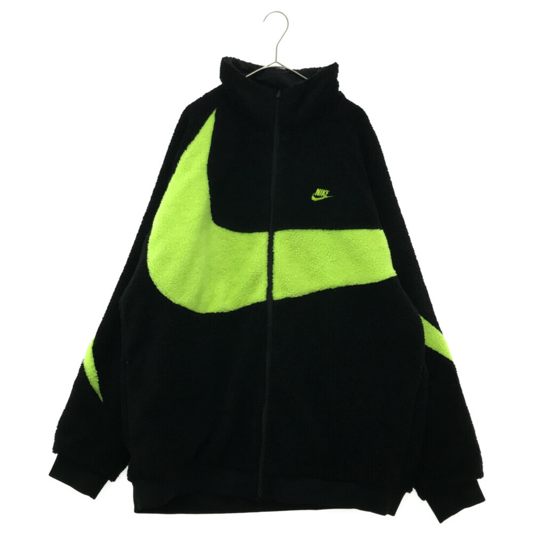 NIKE ナイキ 19AW Reversible Big Swoosh Boa Jacket BQ6546-017 リバーシブルビッグスウッシュボアジャケット フリースブルゾン ロゴ ブラック/イエロー