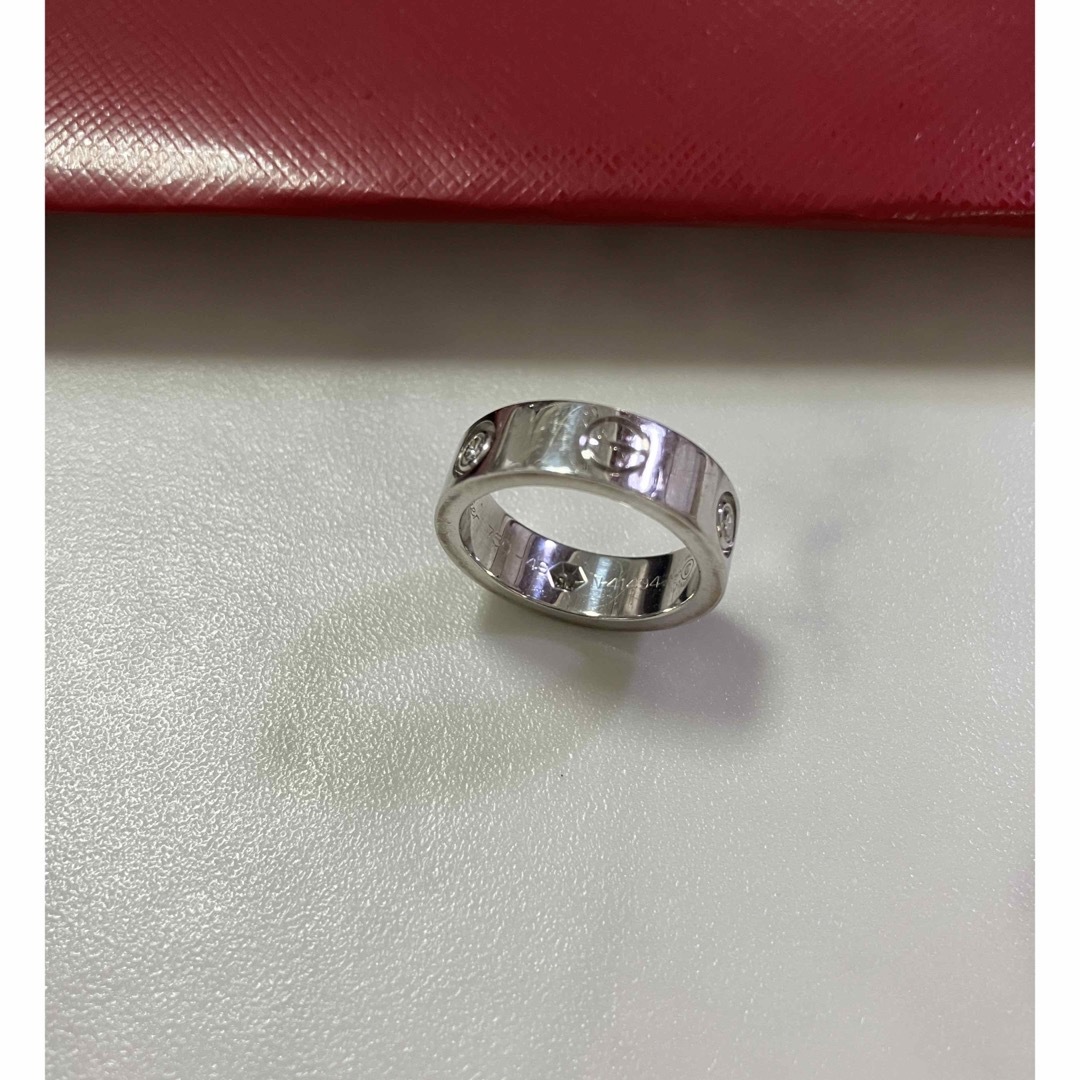 Cartier(カルティエ)のカルティエ　ラブリング　3Pダイヤ　ハーフダイヤ　ホワイトゴールド　49 レディースのアクセサリー(リング(指輪))の商品写真