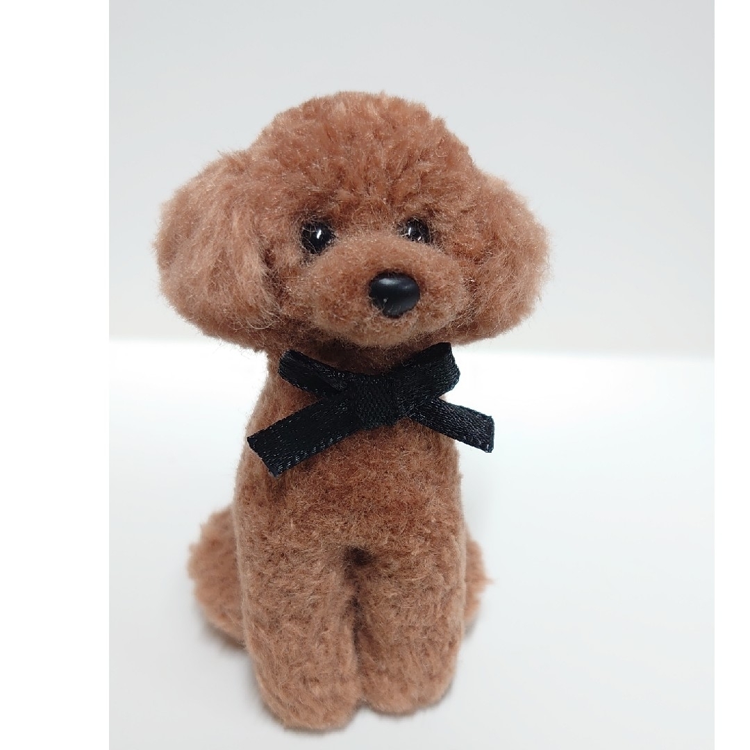 レッド　プードル　犬ポンポン ハンドメイドのぬいぐるみ/人形(その他)の商品写真