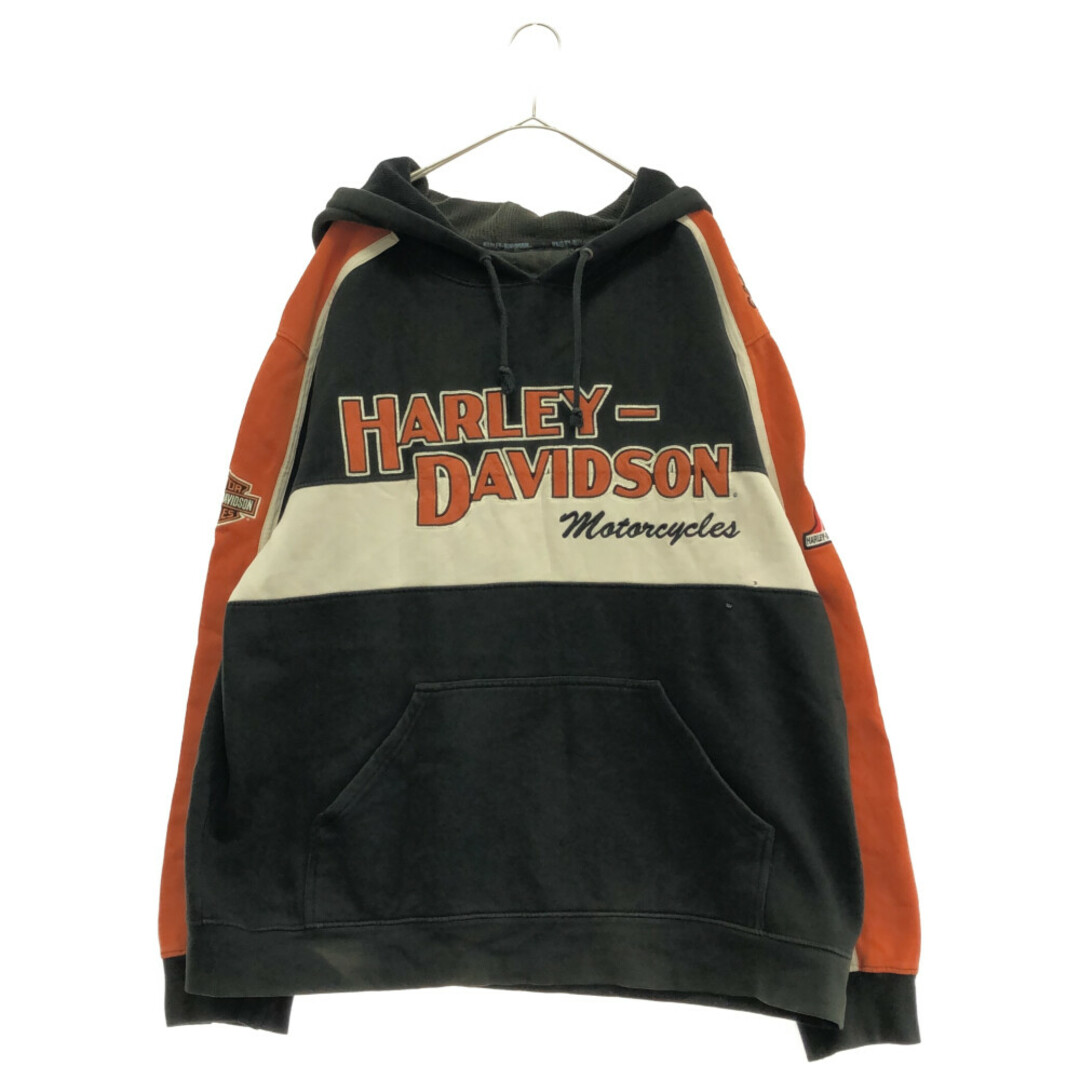 VINTAGE ヴィンテージ 00s VINTAGE HARLEY-DAVIDSON ハーレーダビッドソン ロゴラインプルオーバーパーカー ブラック/オレンジ