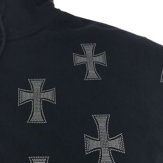 UNKNOWN アンノウン Navy Cross Rhinestone Zip Hoodie ネイビー