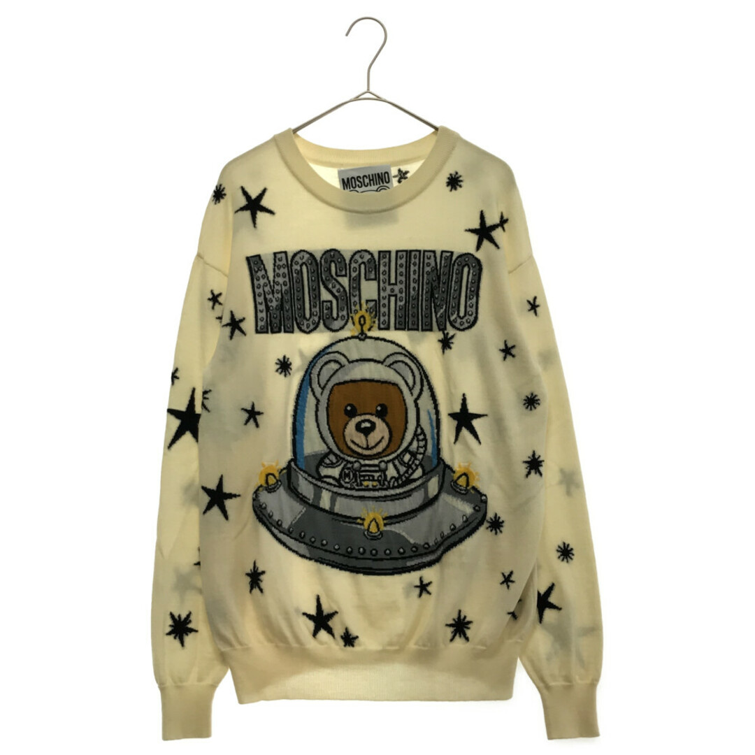 MOSCHINO - MOSCHINO モスキーノ ベア刺繍 クルーネック 長袖ニット