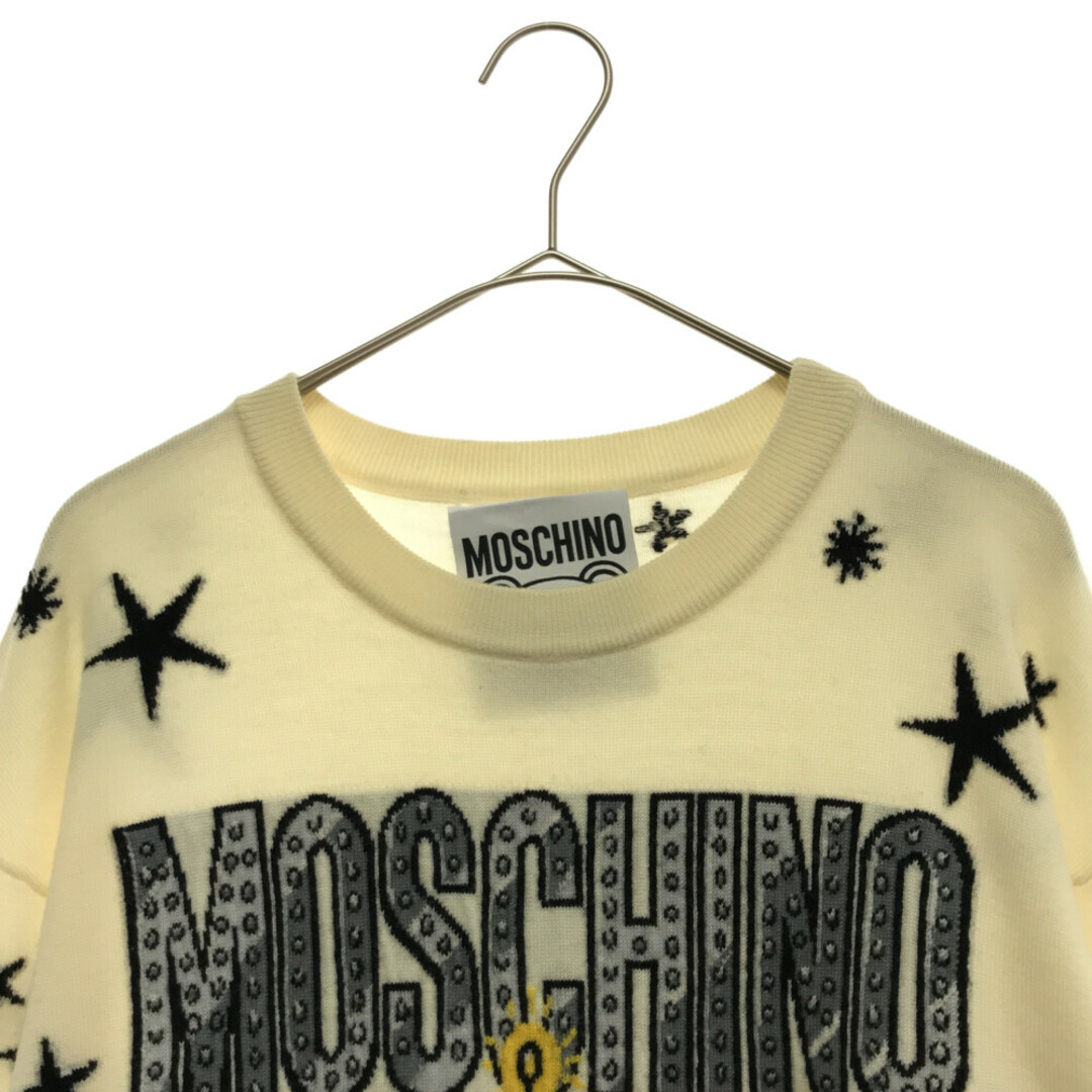 MOSCHINO - MOSCHINO モスキーノ ベア刺繍 クルーネック 長袖ニット