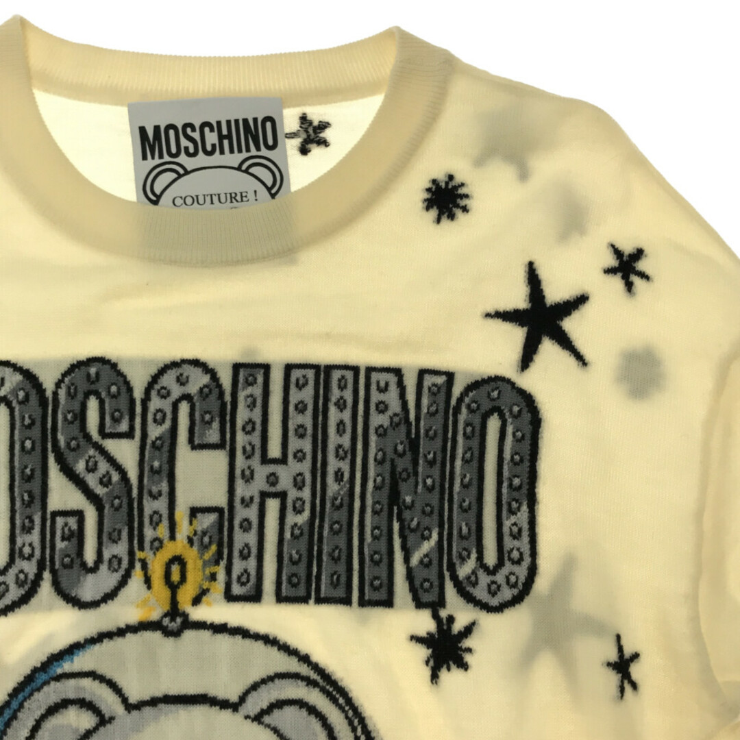 MOSCHINO - MOSCHINO モスキーノ ベア刺繍 クルーネック 長袖ニット