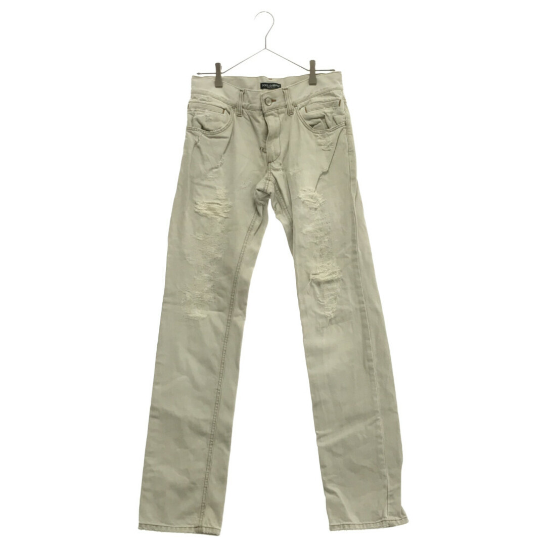 DOLCE & GABBANA ドルチェアンドガッバーナ 16GREEN クラッシュ加工デニム デストロイ ホワイトデニム パンツ GZN9LD/G8F70 | フリマアプリ ラクマ