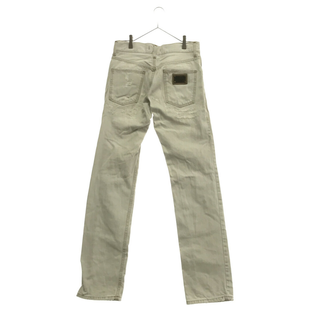 DOLCE & GABBANA ドルチェアンドガッバーナ 16GREEN クラッシュ加工デニム デストロイ ホワイトデニム パンツ GZN9LD/G8F70