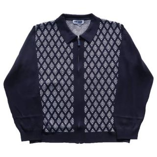 TTT_MSW - TTT MSW 23ss DIAMOND KNIT POLO BLACK XLの
