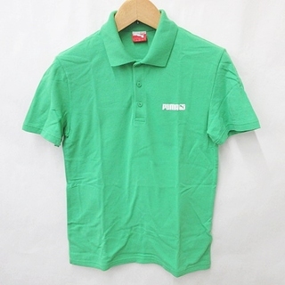 プーマ(PUMA)のプーマ PUMA ゴルフ ポロシャツ 半袖 ロゴ 綿 緑 グリーン S(ウエア)