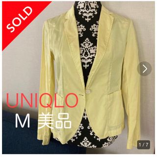 ユニクロ(UNIQLO)の売約済★ユニクロ★爽やか🍋レモンイエロー★コットンジャケット★M美品(テーラードジャケット)