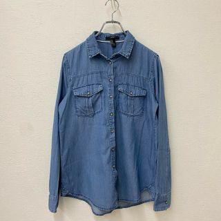 フォーエバートゥエンティーワン(FOREVER 21)の【FOREVER21】デニムシャツ　青　M(シャツ/ブラウス(長袖/七分))