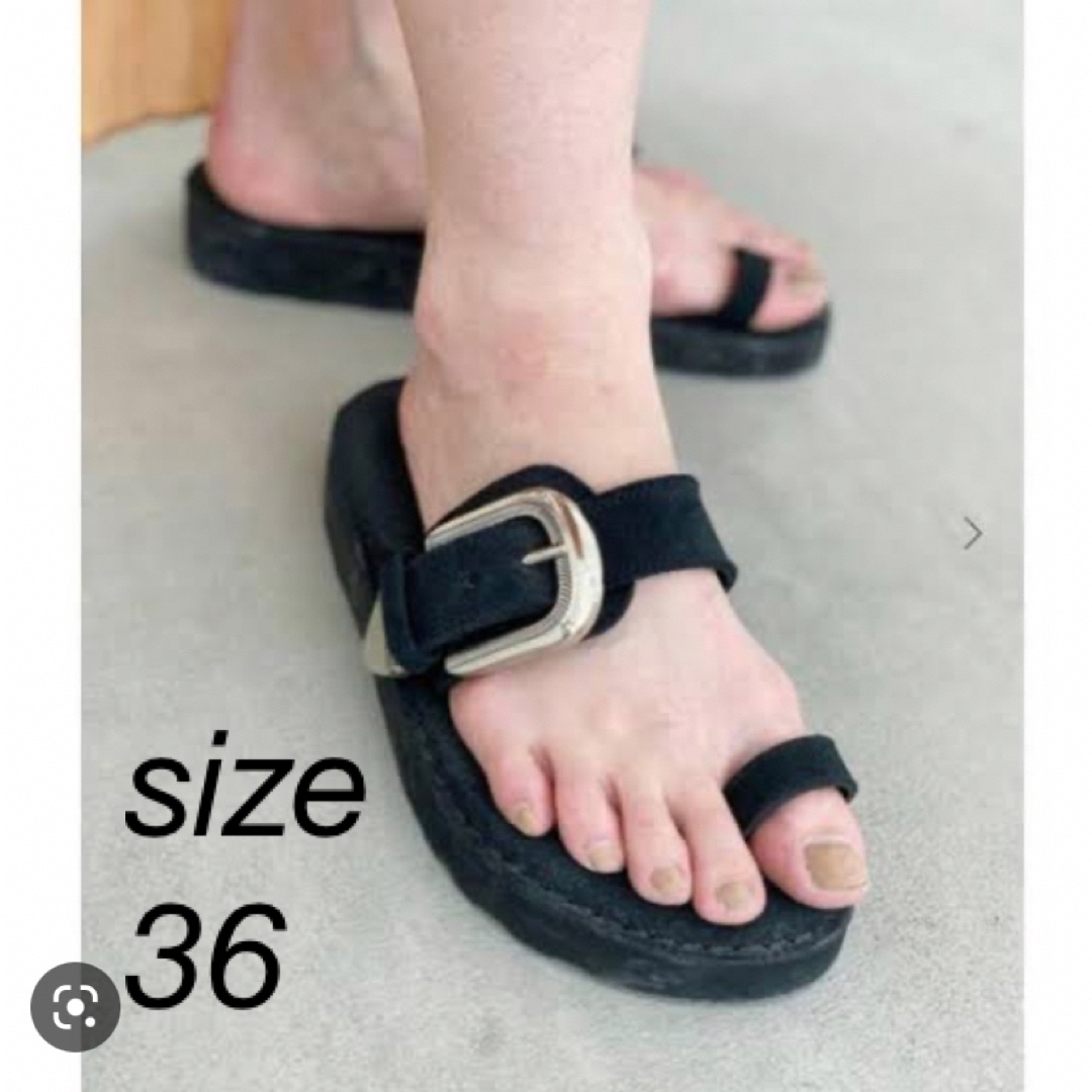 L'Appartement DEUXIEME CLASSE(アパルトモンドゥーズィエムクラス)のCAMINANDO Thumb Loop Sandal 36 ブラック新品タグ付 レディースの靴/シューズ(サンダル)の商品写真