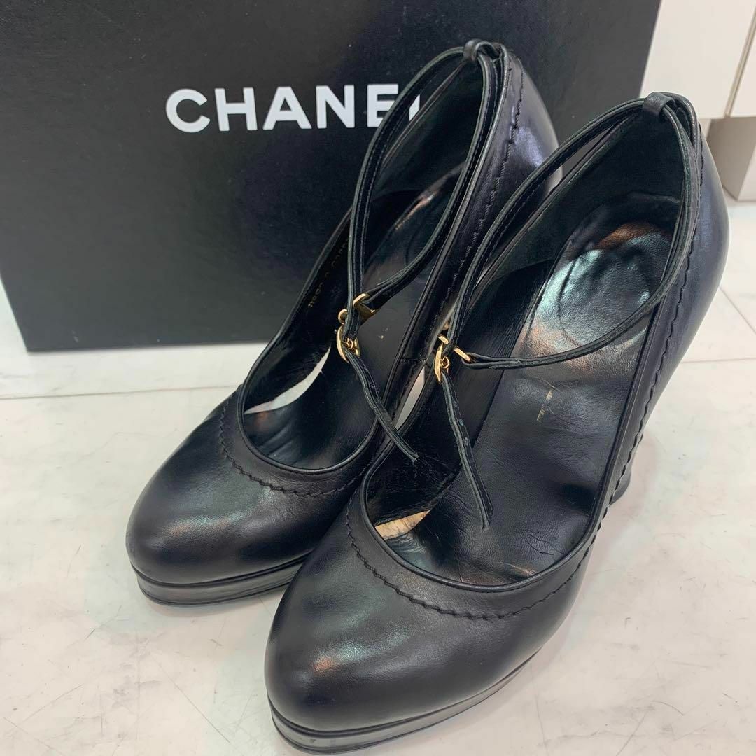 CHANEL シャネル ココマーク チャンキーヒール パンプス  サイズ37