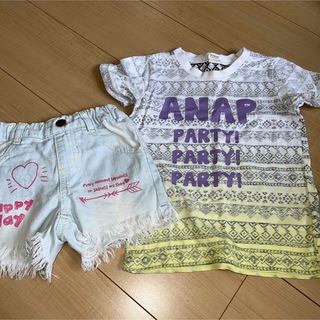 アナップキッズ(ANAP Kids)のANAP kids トップス　パンツ　100センチ(Tシャツ/カットソー)