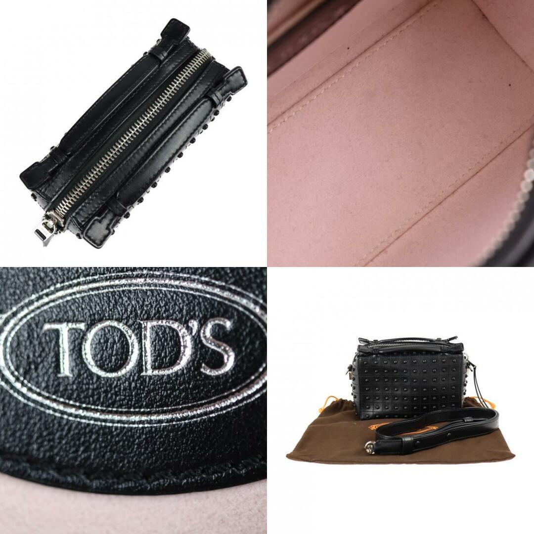 TOD’S トッズ  ゴンミーニ マイクロ ショルダーバッグ  レザー   ブラック シルバー金具  2WAY ハンドバッグ スタッズ 【本物保証】 3