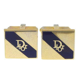 ディオール Dior カフス ボタン ロゴ ゴールド 0901 ■GY05