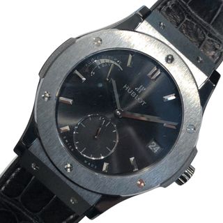 ウブロ(HUBLOT)のウブロ HUBLOT クラシック・フュージョン パワーリザーブ8デイズ オールブラック 516.CM.1440.LR ブラック チタン×セラミック 手巻き メンズ 腕時計(その他)