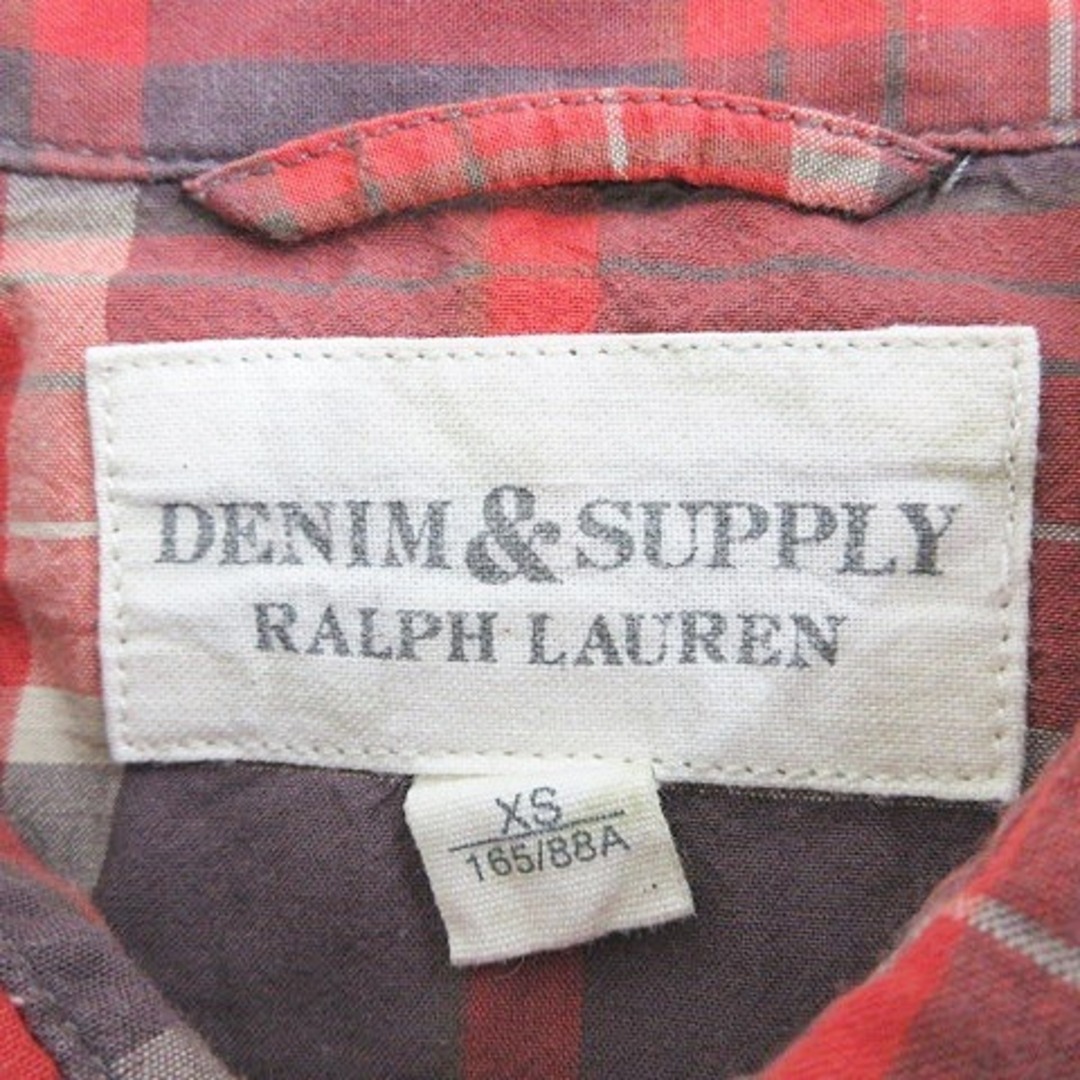Denim & Supply Ralph Lauren(デニムアンドサプライラルフローレン)のデニム&サプライ ラルフローレン シャツ 長袖 綿 チェック レッド XS メンズのトップス(シャツ)の商品写真