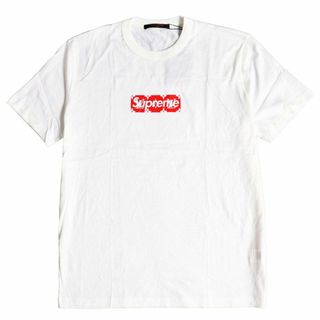 ルイヴィトン(LOUIS VUITTON)の未使用品◆17AW ルイヴィトン×シュプリーム BOX Logo Tee ボックスロゴ コットン100％ 半袖 Tシャツ ホワイト XL 正規品 伊製 メンズ(Tシャツ/カットソー(半袖/袖なし))