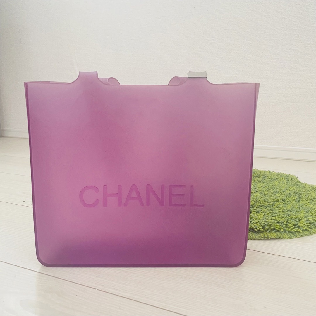 CHANEL シャネル パープル ラバー トート バッグ