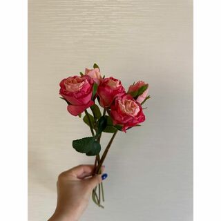 まとめ売り光触媒ドライバラ造花5本セット　薔薇アートフラワー(プリザーブドフラワー)