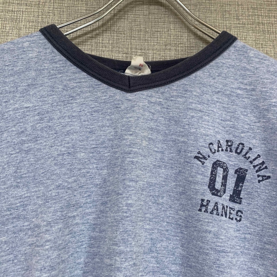 Hanes(ヘインズ)の90s Hanes アメリカ製　USA製　リンガー　リンガーtee 古着 メンズのトップス(Tシャツ/カットソー(半袖/袖なし))の商品写真