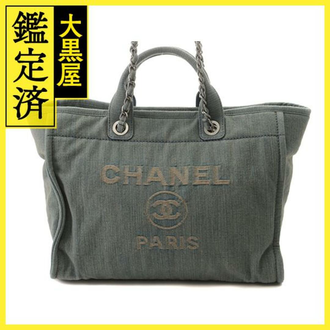 CHANEL   CHANEL ドーヴィルGM トートバッグ デニム ライトブルー