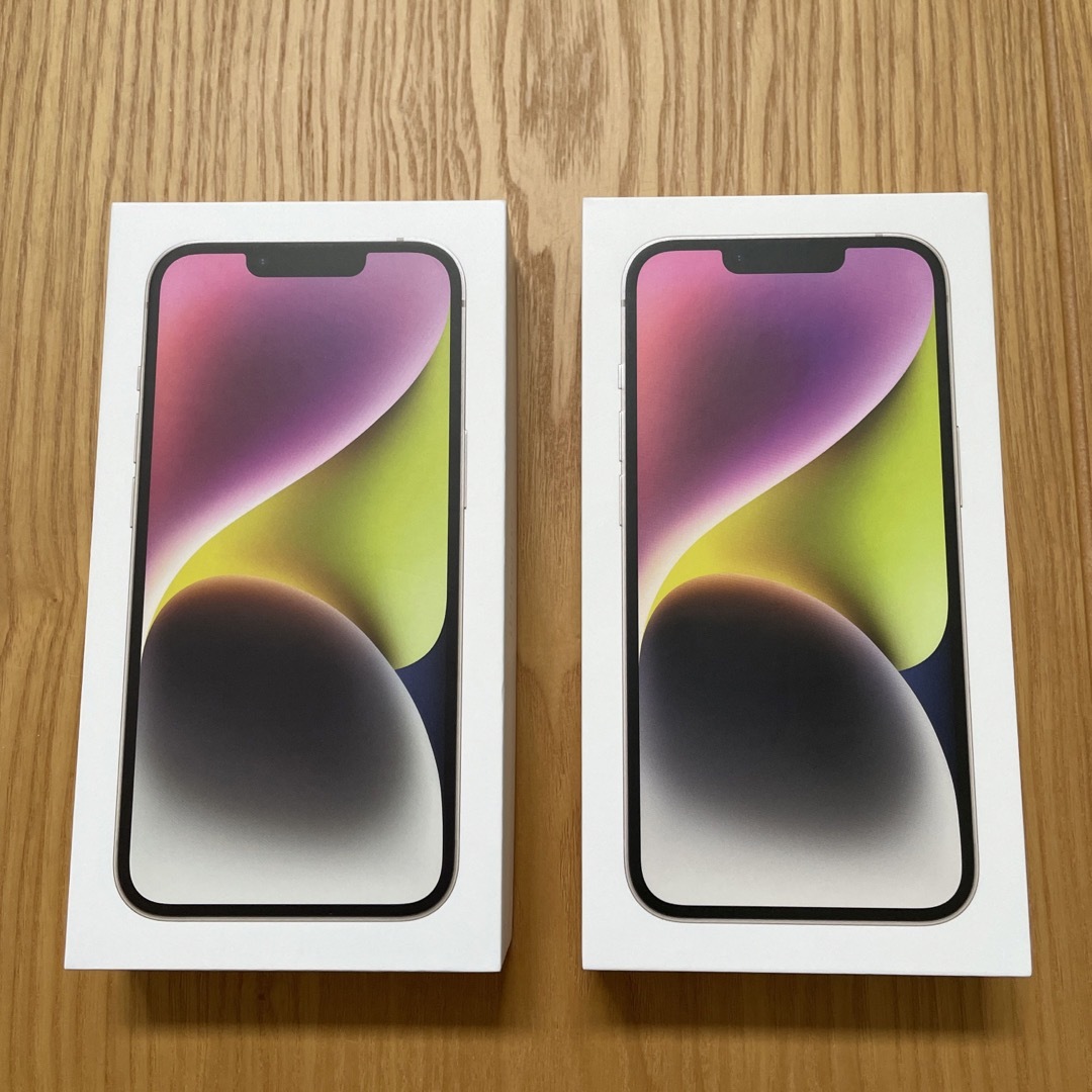 日本ンストア アップル iPhone14 128GB スターライト 2台セット 未開封