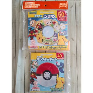 ポケモン(ポケモン)の【未使用】 ポケモン サン&ムーン / 浮き輪 50cm +ビーチボール セット(マリン/スイミング)