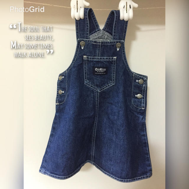 OshKosh(オシュコシュ)のbaby uka様 2/1取置  oshkoshデニムワンピース95 キッズ/ベビー/マタニティのキッズ服女の子用(90cm~)(ワンピース)の商品写真