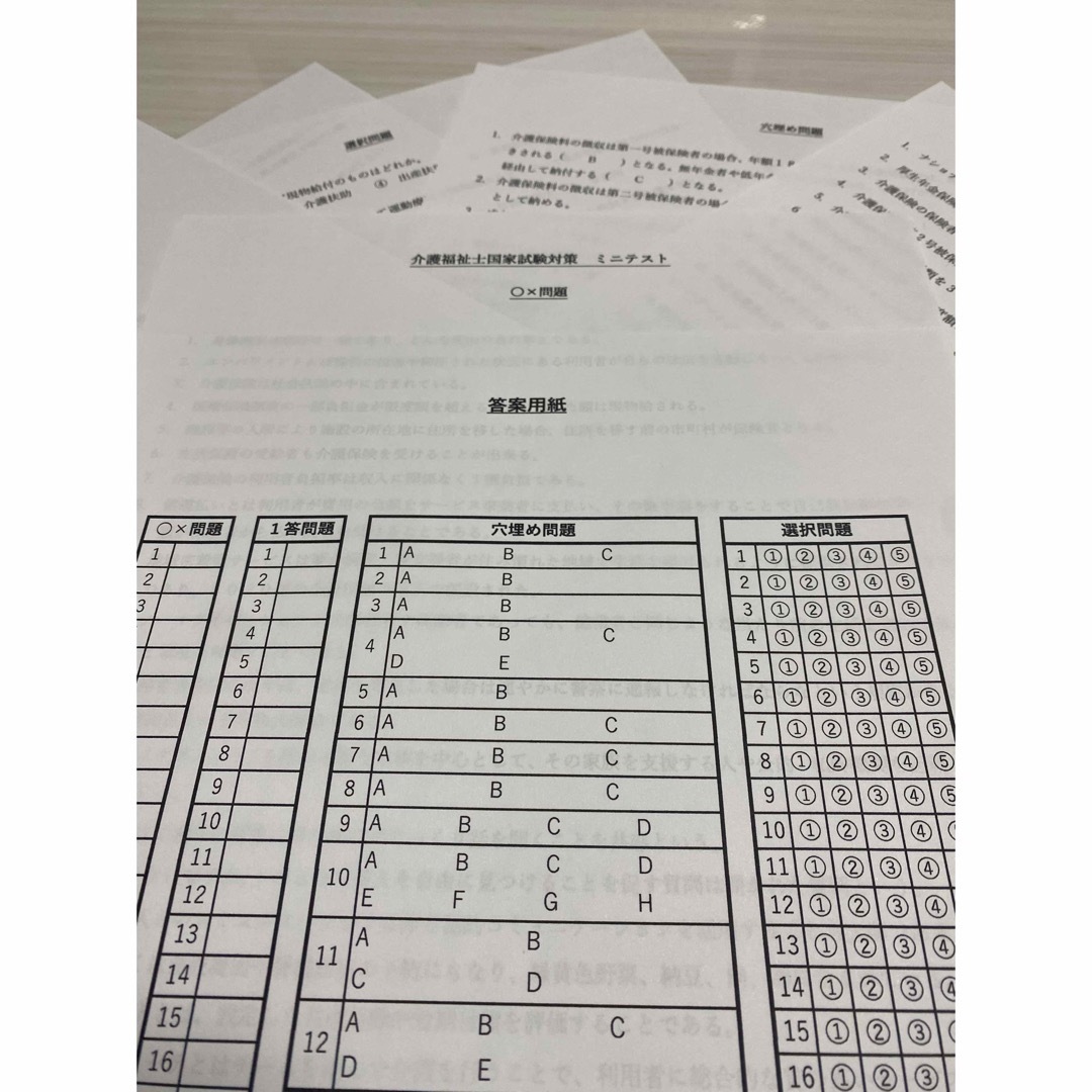 介護福祉士　国家試験対策　ミニテスト　厳選80問 エンタメ/ホビーの本(資格/検定)の商品写真