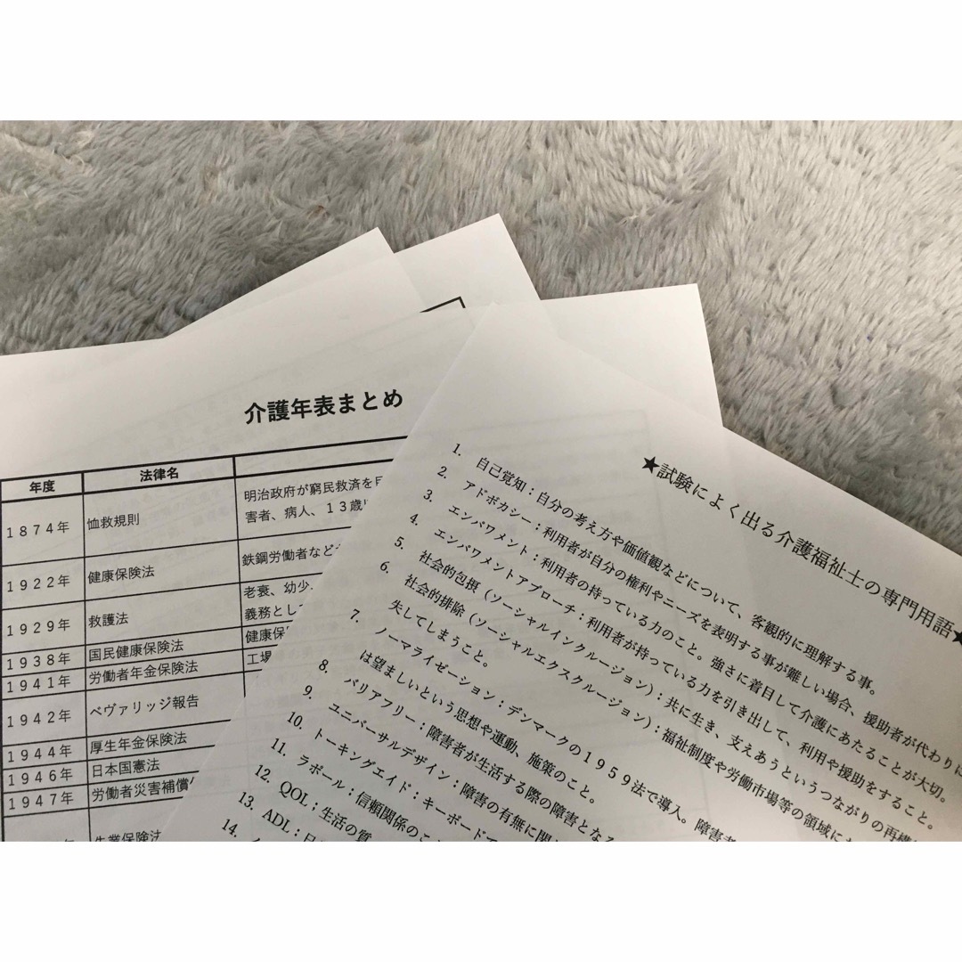 介護福祉士国家試験対策　介護年表&試験によく出る介護福祉士専門用語 エンタメ/ホビーの本(資格/検定)の商品写真