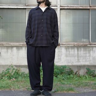 23ss comoli コモリ　シルクパイルドローストリングパンツsize1