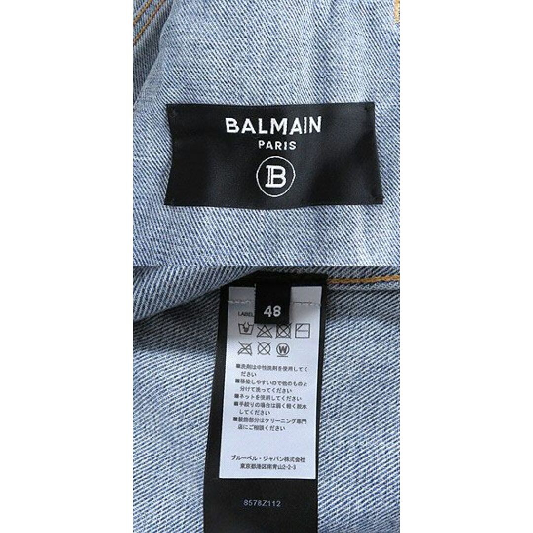 美品 BALMAIN バルマン エンブレムボタン デニムジャケット-