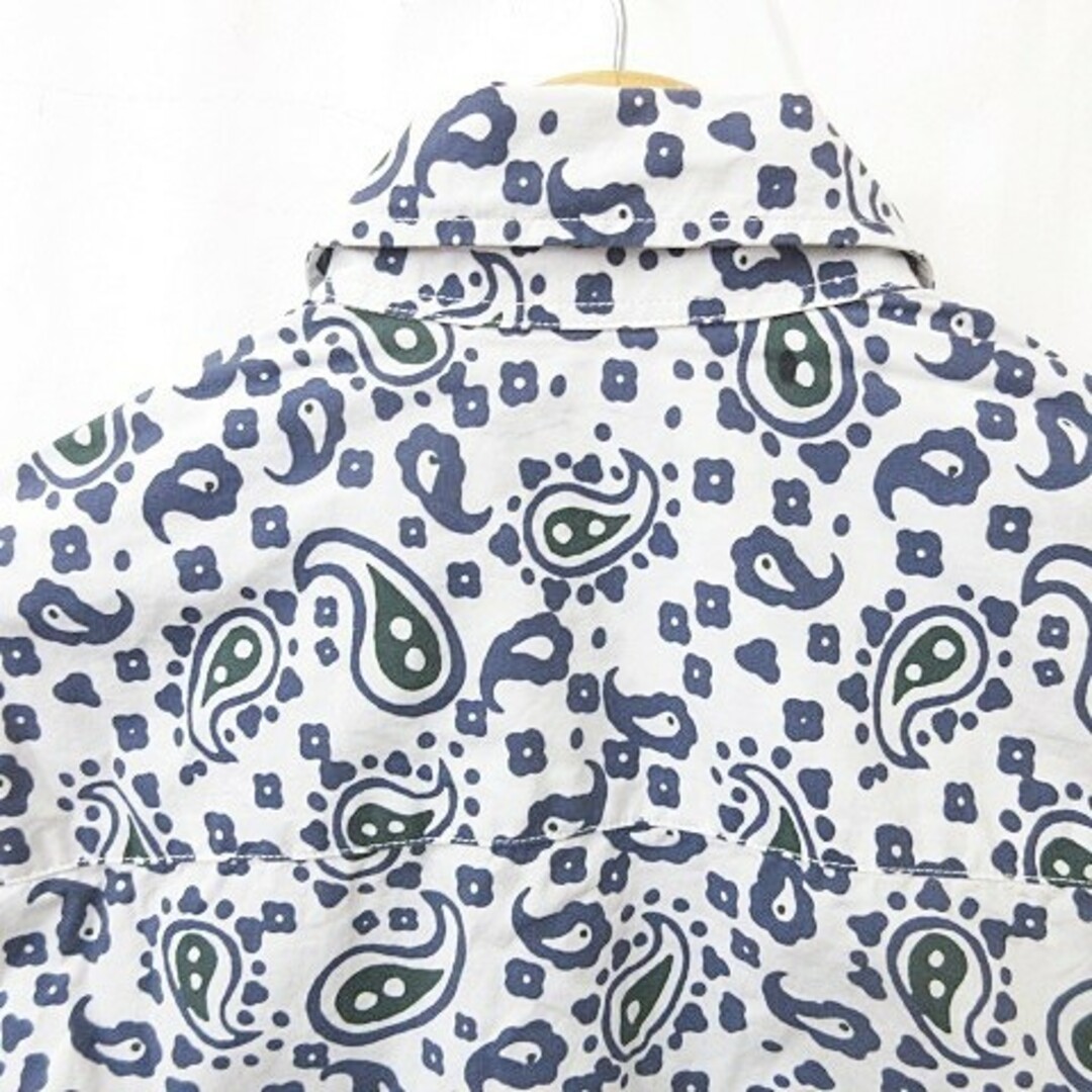 メゾンキツネ シャツ カジュアルシャツ 長袖 ボタンダウン オフ 紺 38 5