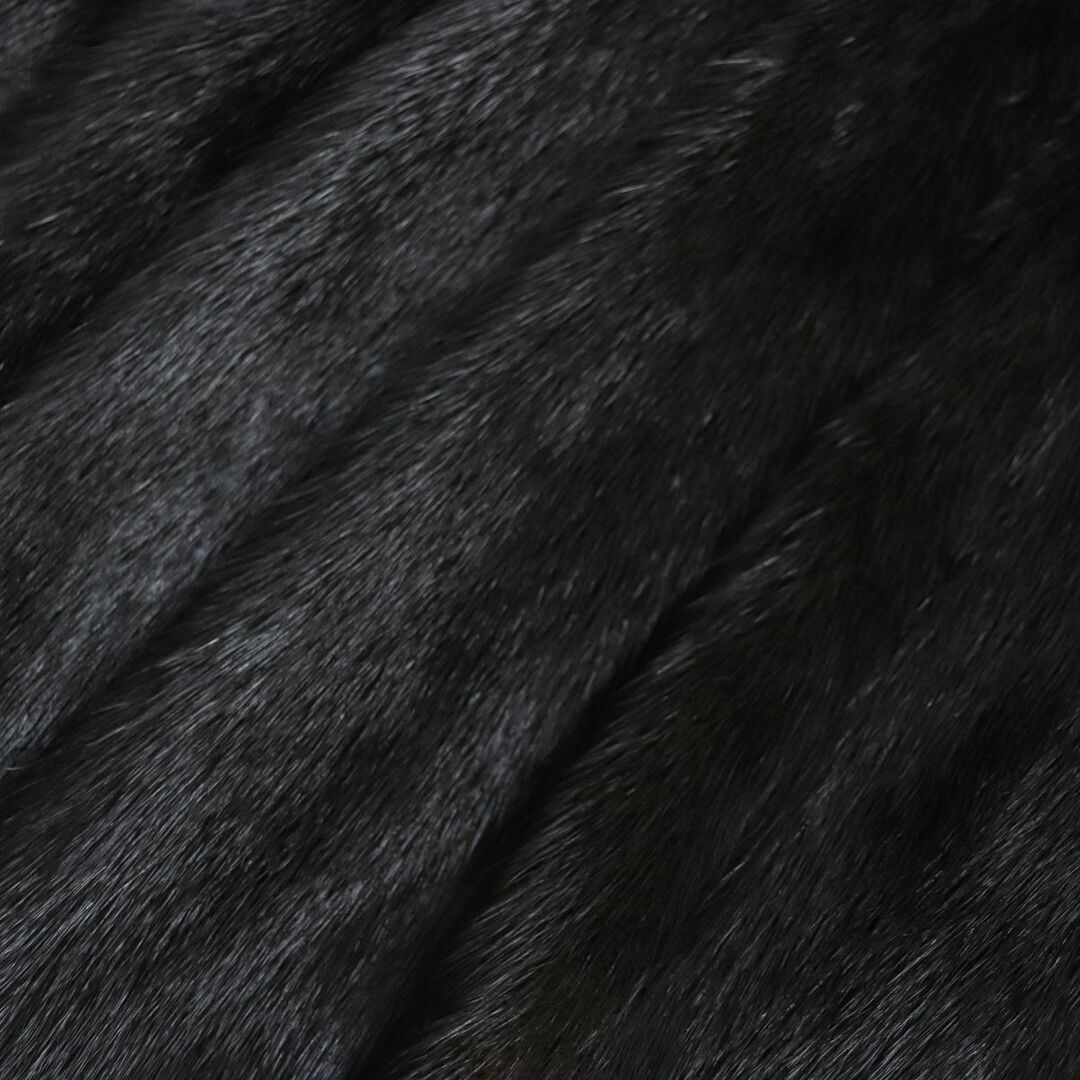 極美品▽OS FUR MINK ミンク 本毛皮コート ブラック 毛質艶やか