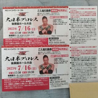 最終値下げ❗️大日本プロレス後楽園ホール大会7/16入場引換券(格闘技/プロレス)