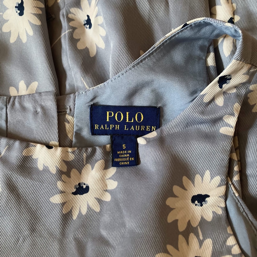 POLO RALPH LAUREN(ポロラルフローレン)のポロ ラルフローレン❁⃘くすみ お花柄バックリボン✾ワンピースドレス5y キッズ/ベビー/マタニティのキッズ服女の子用(90cm~)(ワンピース)の商品写真