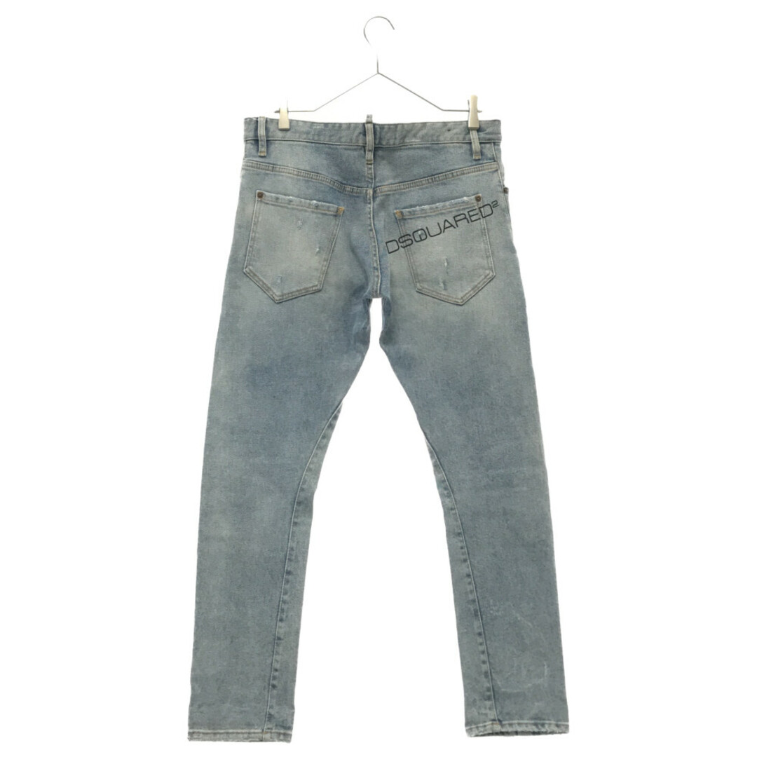 DSQUARED2 ディースクエアード 19AW Sexy Twist Jean ロゴプリント ダメージ加工デニムパンツ ジーンズ インディゴ レディース S71LB0682 S30662