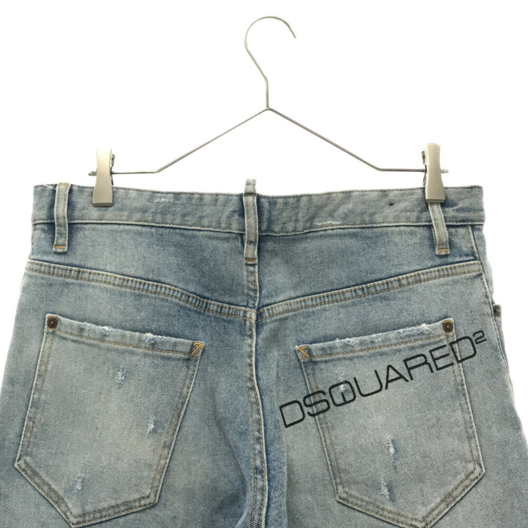DSQUARED2 ディースクエアード 19AW Sexy Twist Jean ロゴプリント ダメージ加工デニムパンツ ジーンズ インディゴ レディース S71LB0682 S30662